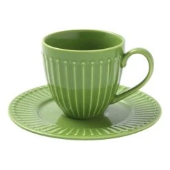 Chyka Home Sunday Cup & Saucer Set 220mL Green