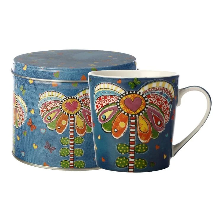 Maxwell & Williams Donna's Garden Mug 350ml Playful Field Of Poppies Tin Gift Boxed - Image 2