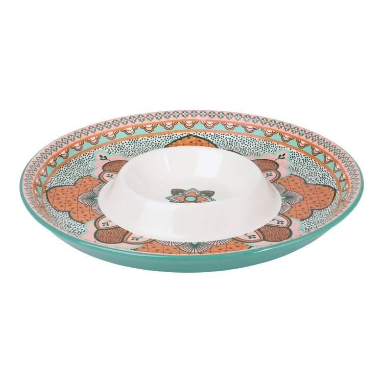 Casa Domani Pelagie Chip & Dip 35 Cm Teal/Terracotta - Image 2