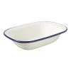 Wiltshire Enamel Oblong Pie Dish 1L Blue Rim