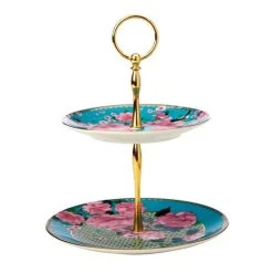 Maxwell & Williams T+C Silk Road 2-Tiered Cake Stand Aqua