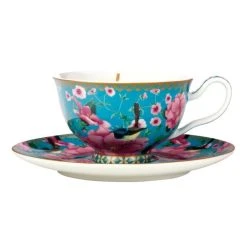 Maxwell & Williams T+C Silk Road Foot Cup + Saucer 200mL Aqua