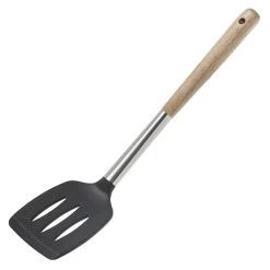 S&N By Miguel Maestre Acacia Stainless Steel Silicone Slot Turner