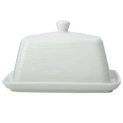 Casa Domani Casual White Evolve Butter Dish Gift Boxed