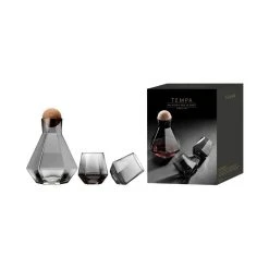 Tempa Jaxon Charcoal Decanter & Glasses 3 Piece Set