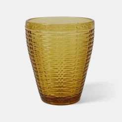 Chyka Home Savannah Basketweave 4 Piece Tumbler Set Amber